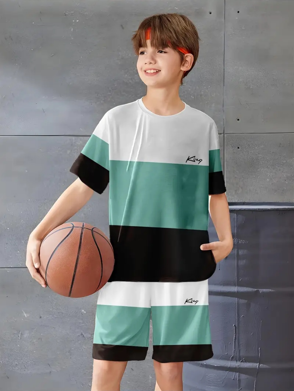 Summer Clothing List - Jungen-Set, klassisches Druckmuster, Sommer-Sport-Sets für Kinder,
