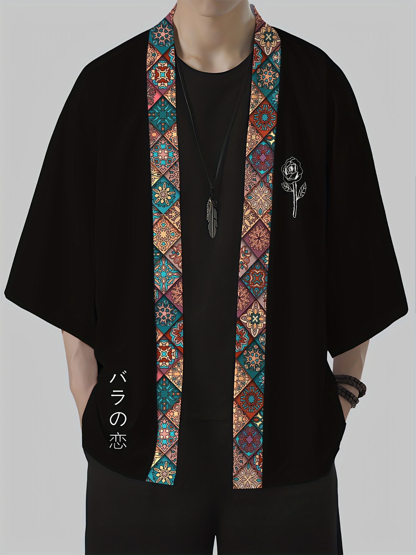 Summer Clothing Design - 2026 Sommer Herren Kimono mit 3D-Druckdesign