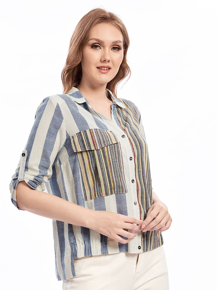 Summer Clothing Colors - Das gewebte Revershemd für Damen in
