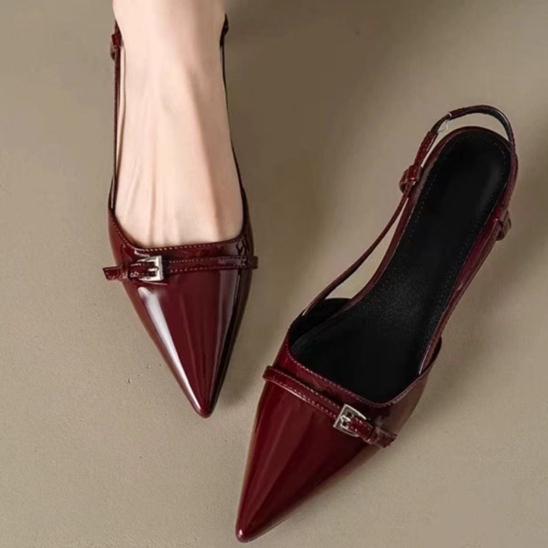 Summer Clothing Office - Neue Sommer-Damenschuhe aus Lackleder, Slip-On-Sandalen mit