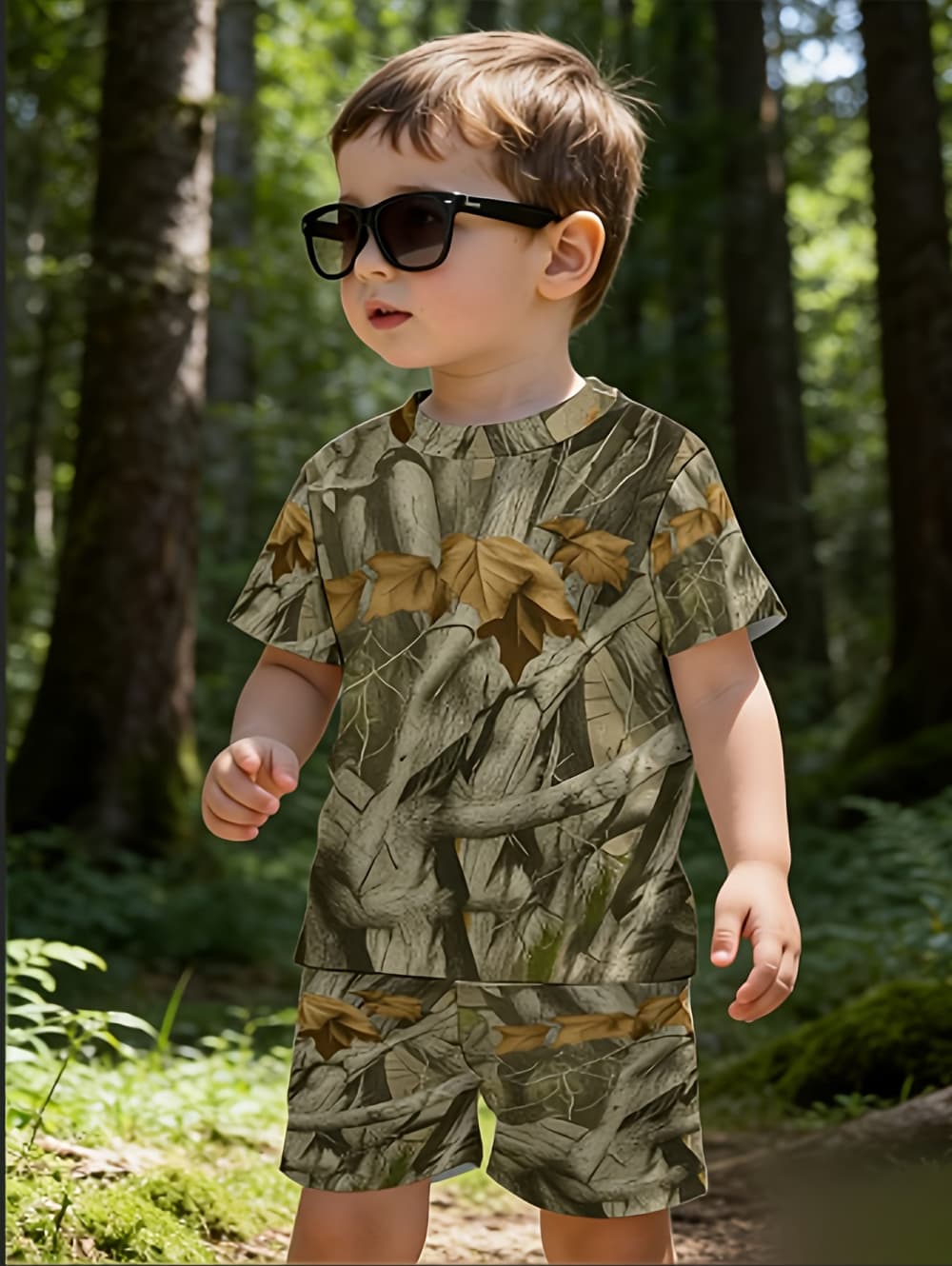 Summer Clothing List - Tarnmuster Jagd-Set für Jungen mit Waldmotiv,
