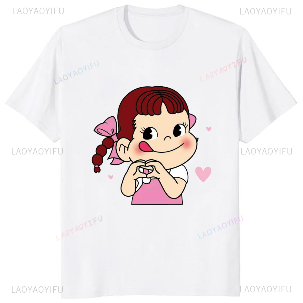 Japanese Summer Clothing Men - Japanische kawaii Mädchen Milch Peko-Chan gedruckt