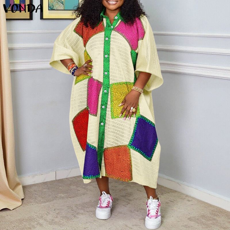 Summer Clothing Colors - Plus Size 5XL VONDA Bohemian Langes