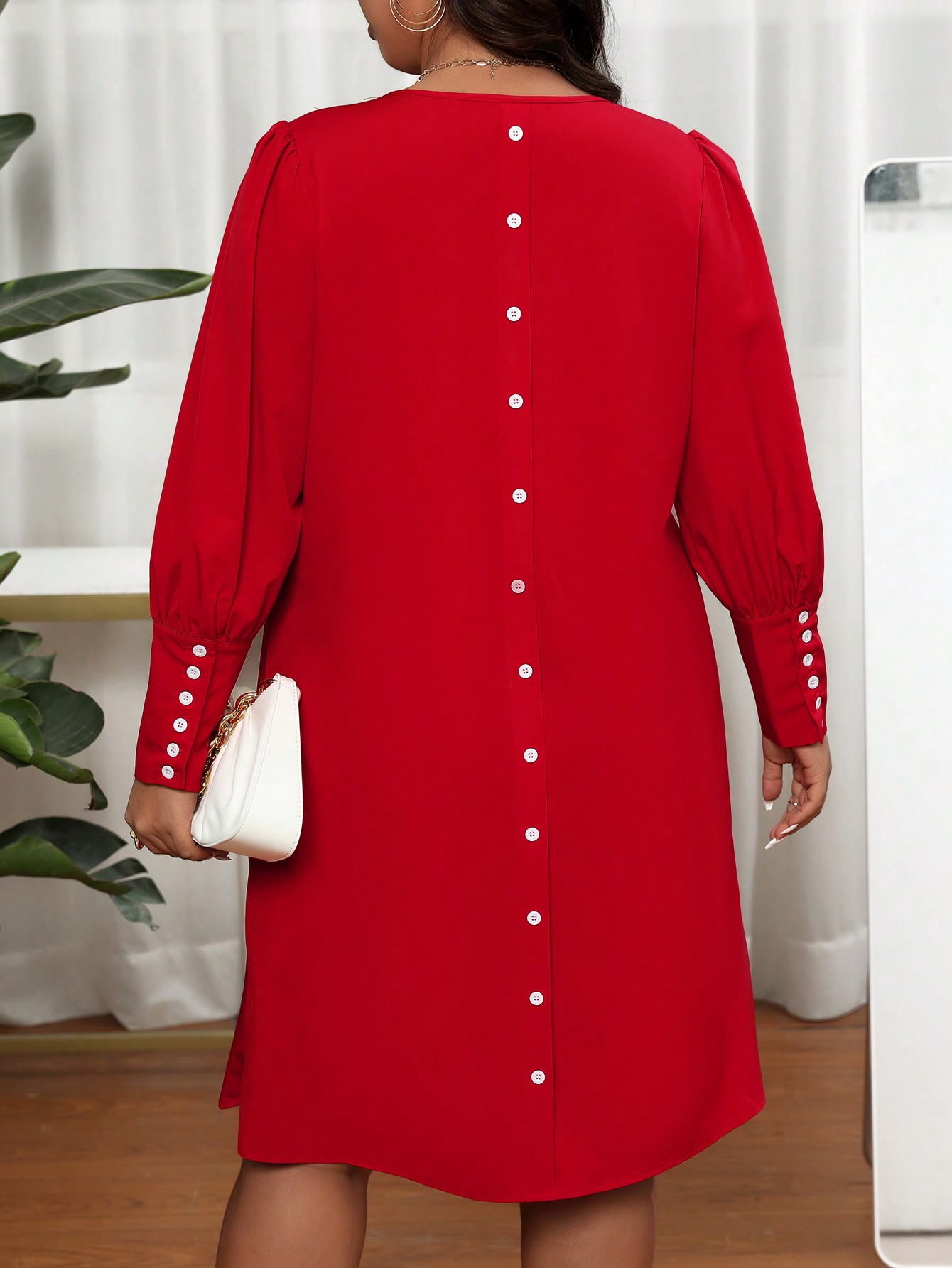 Summer Clothing Colors - Damen Plus Size Kleid mit V-Ausschnitt