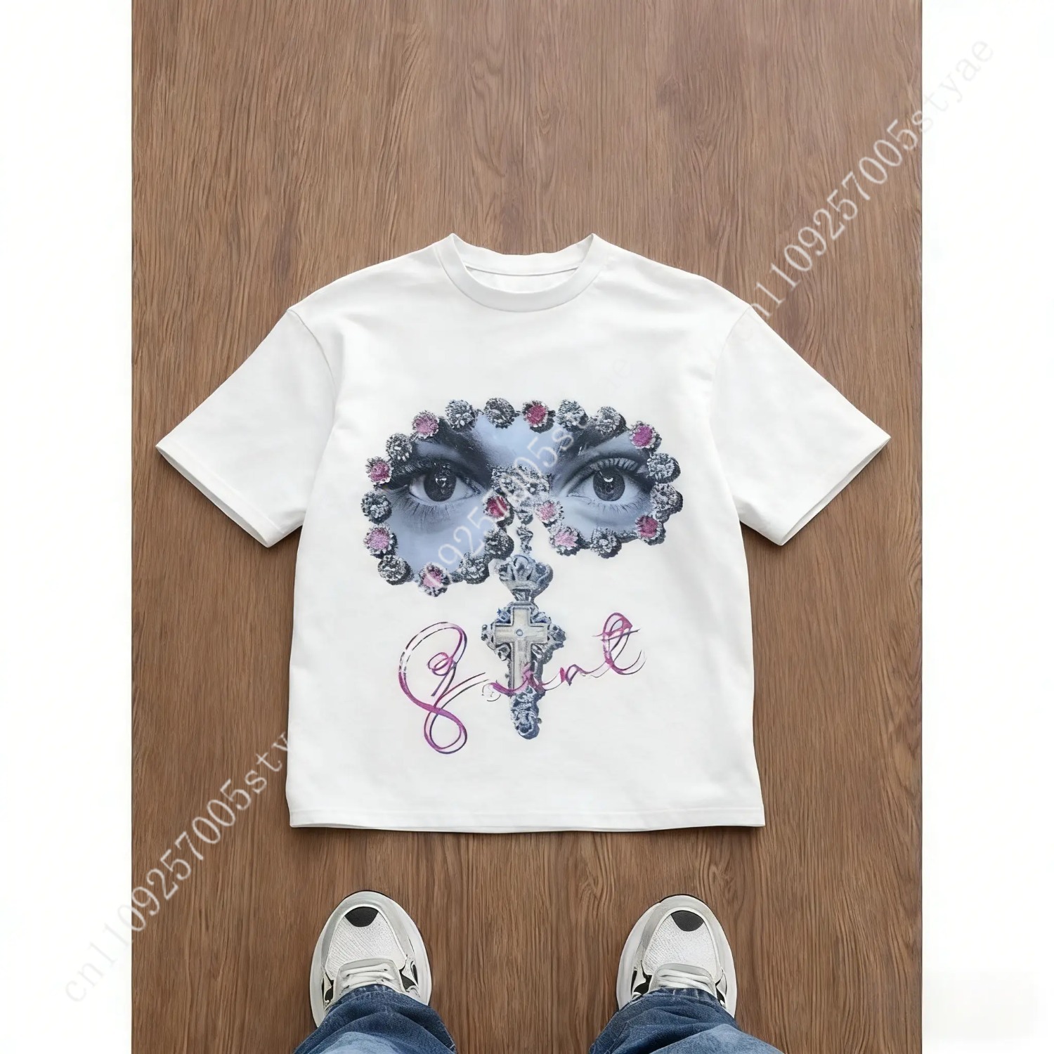 Summer Quilt - Herren-T-Shirt mit lockerem Schnitt und Grafikdruck,