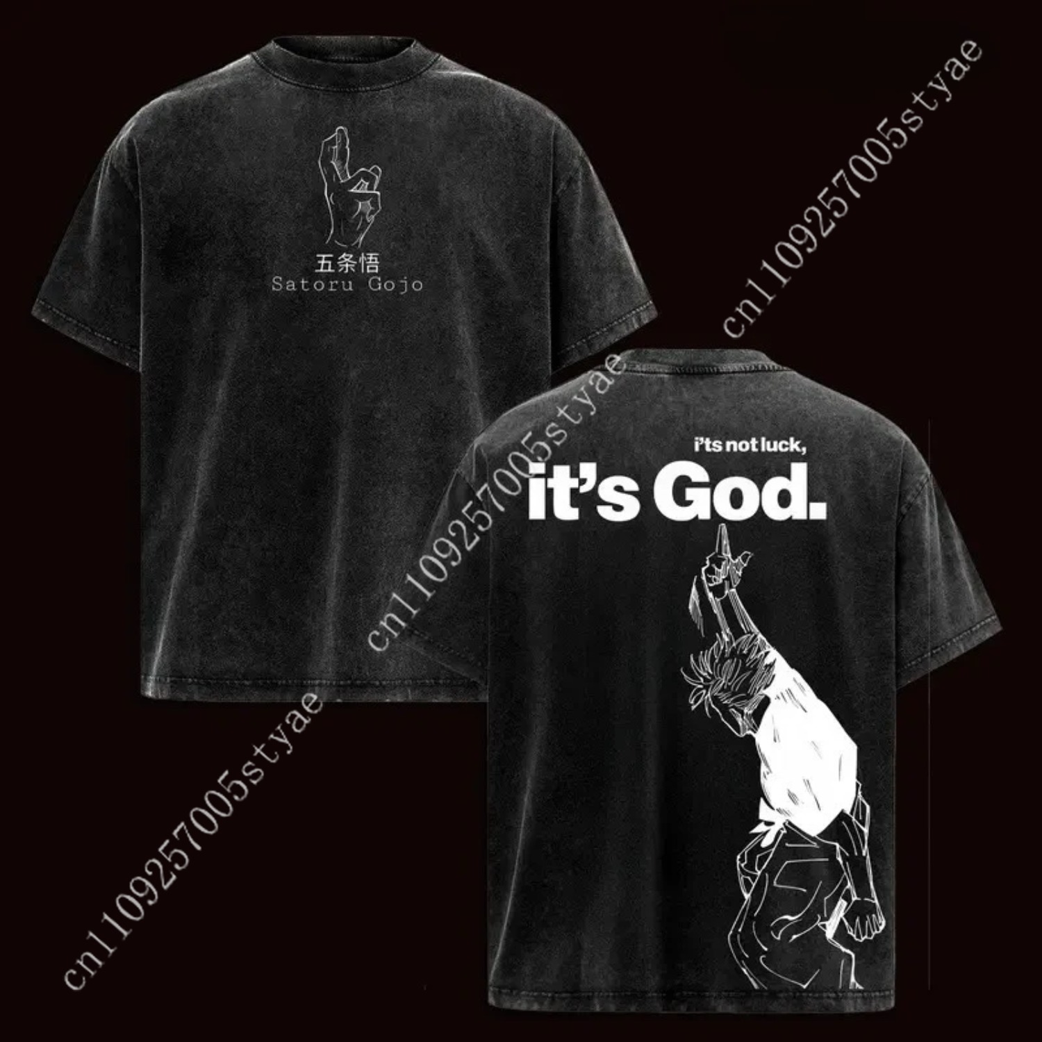 Summer Quilt - Anime Gojo Satoru Grafik-T-Shirt Herrenbekleidung Kurzarm