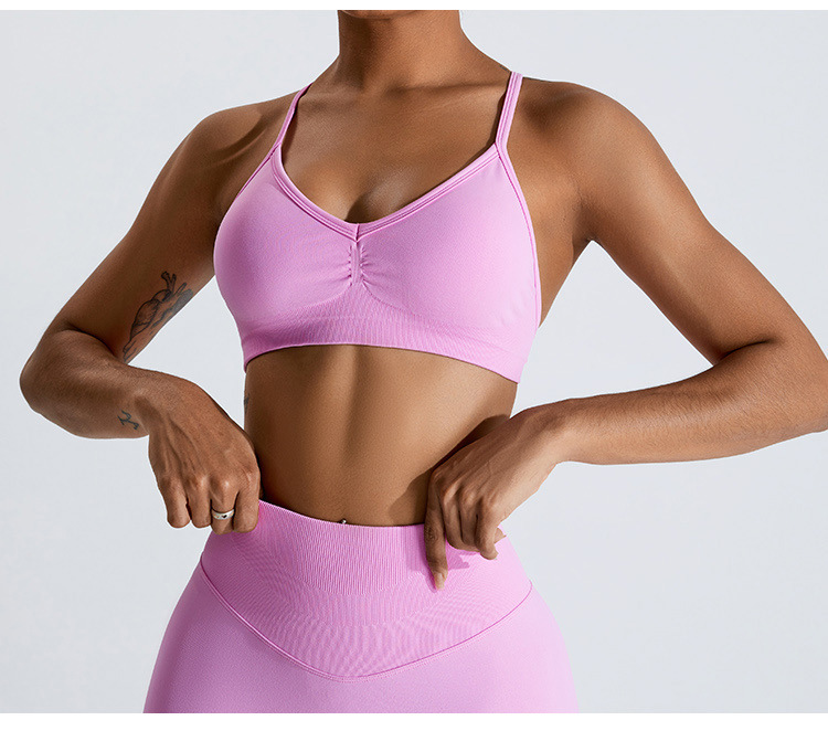 Summer Yoga Clothing - Sommer Sexy Scrunch Sport-BH Gym-Top Damen