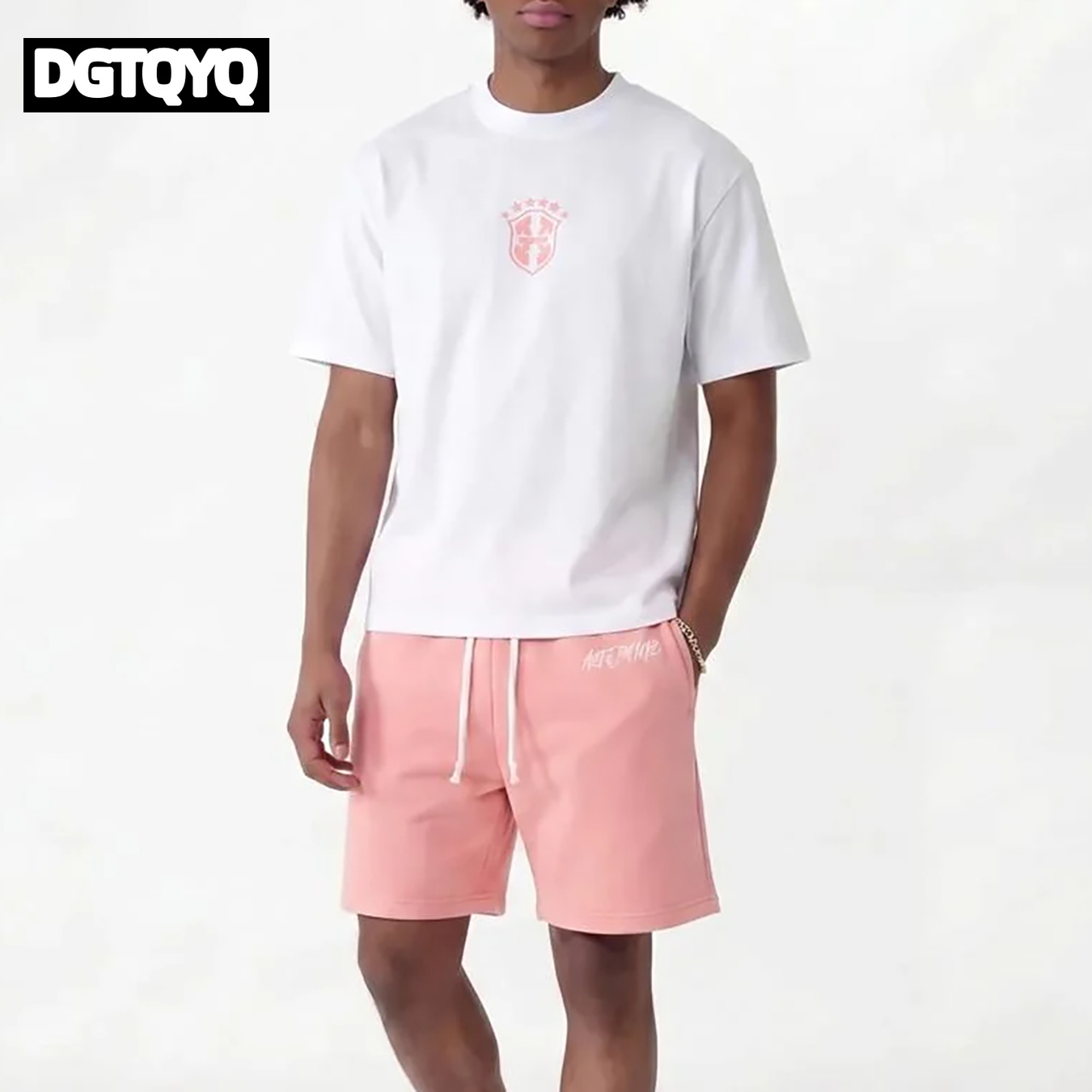Summer Clothing Cheap - Herren Sommer Neuheit: Rosa Bestickte Freizeitshorts,