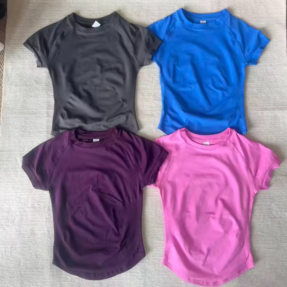 Summer Yoga Clothing - Sport-Shirt für Damen Fitness Impact Kurzarm-Top