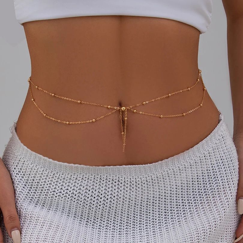 Summer Clothing Colors - KunJoe Multilayer Gold Farbe Dünne Perle