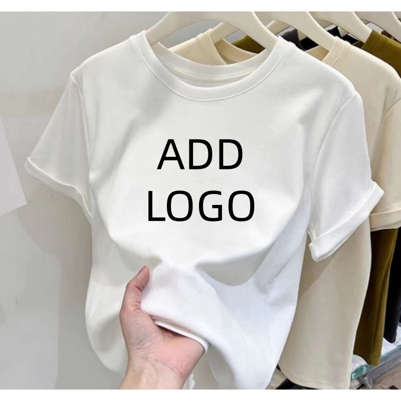 Summer Clothing Office - Maßgeschneiderte Großhandels-Baumwoll-Damen-T-Shirts mit Rundhalsausschnitt, Sexy Büro-Damen-T-Shirt,