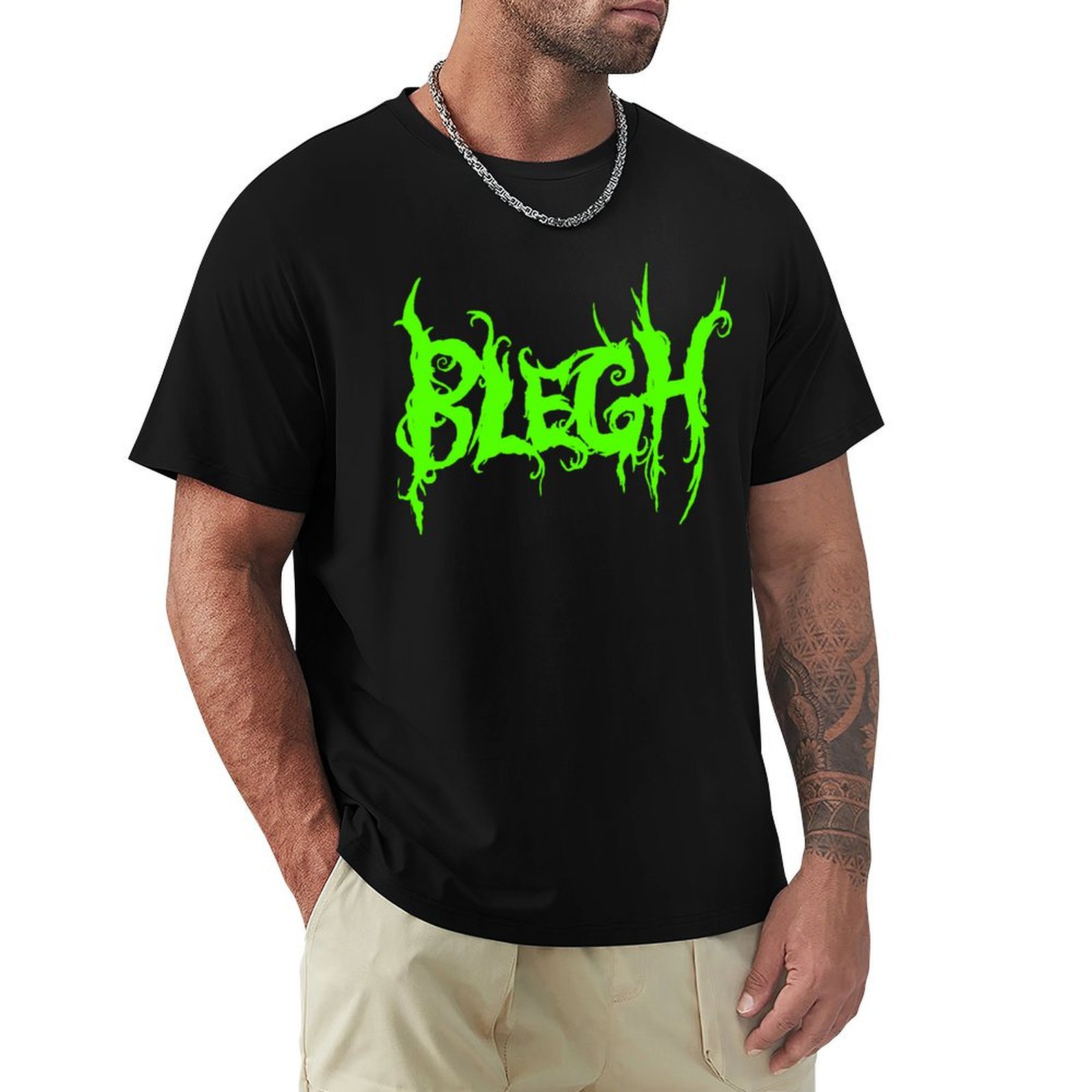 Neongrünes Blegh auf schwarzem – Summer Green Clothing Bewertung und Preis