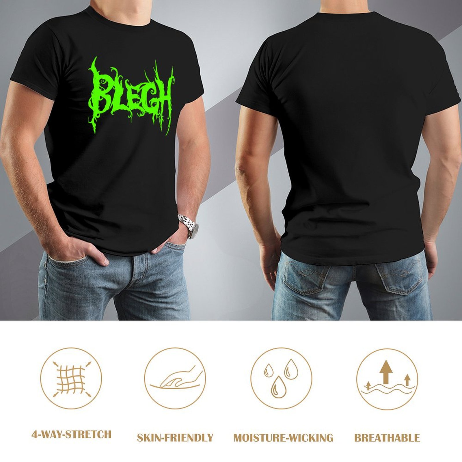 Neongrünes Blegh auf schwarzem – Summer Green Clothing Bewertung und Preis