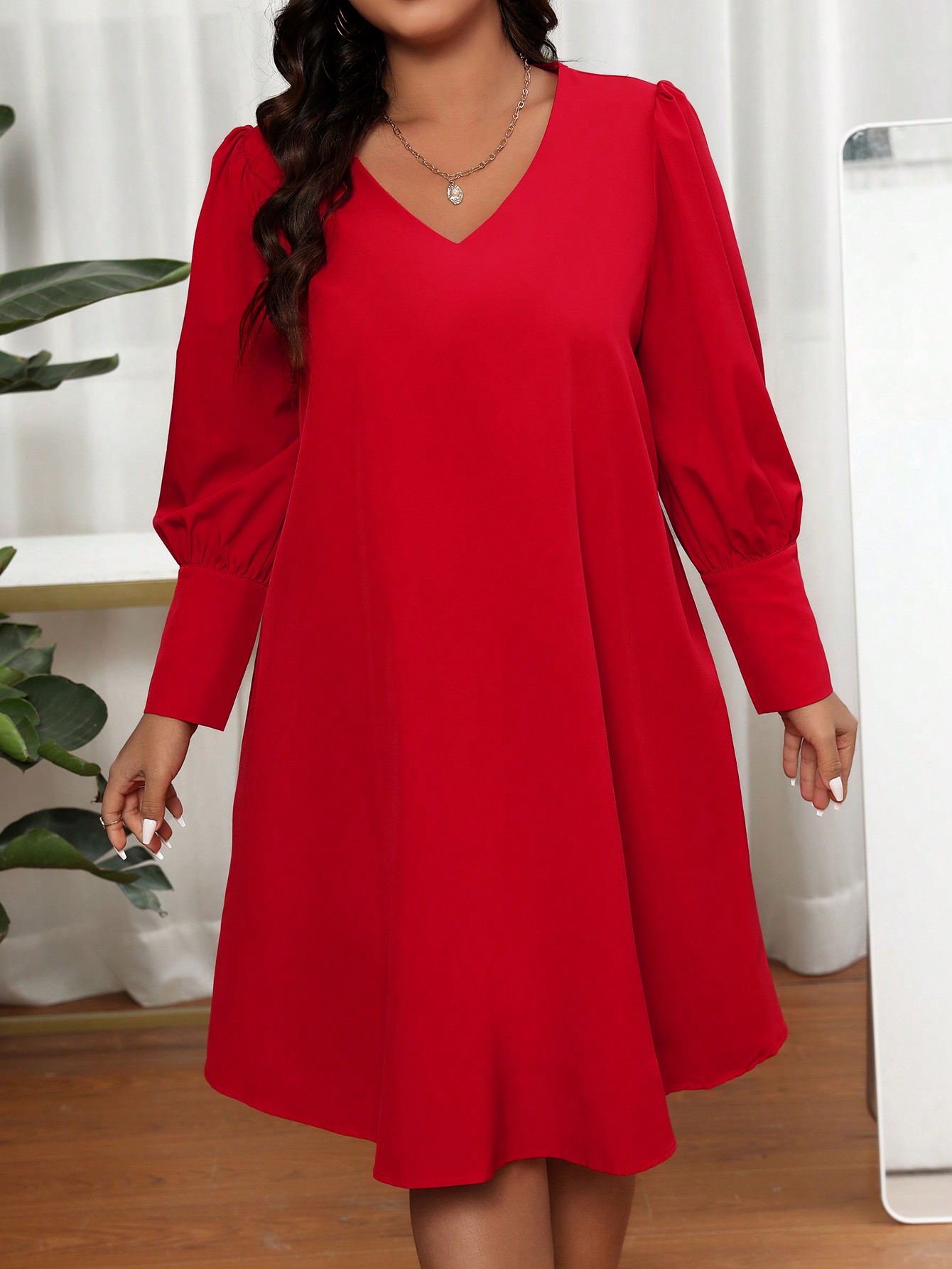 Damen Plus Size Kleid mit V-Au – Summer Clothing Colors Bewertung und Preis