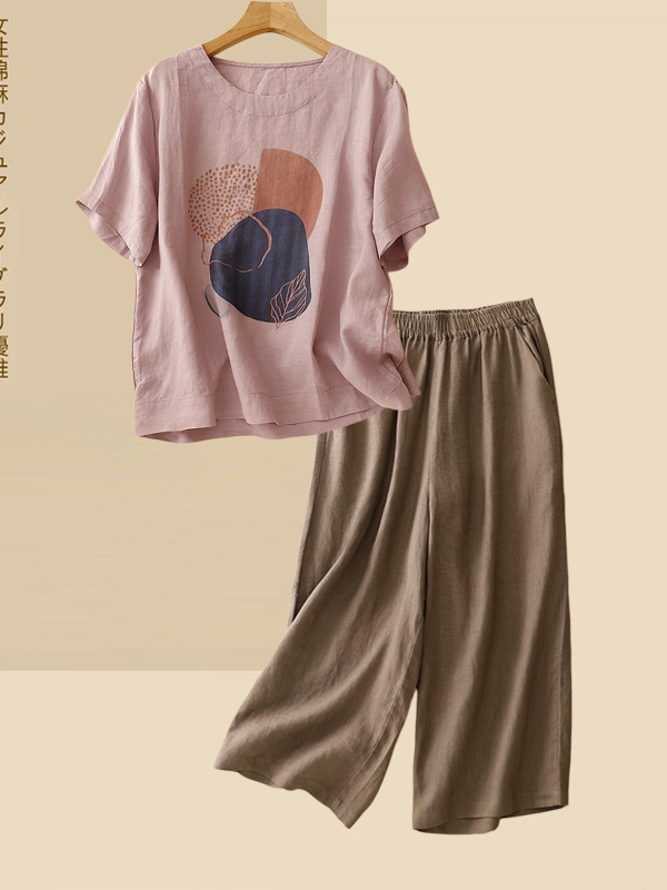 Retro-Leinen-T-Shirt mit kurze – Summer Clothing Over 60 Bewertung und Preis